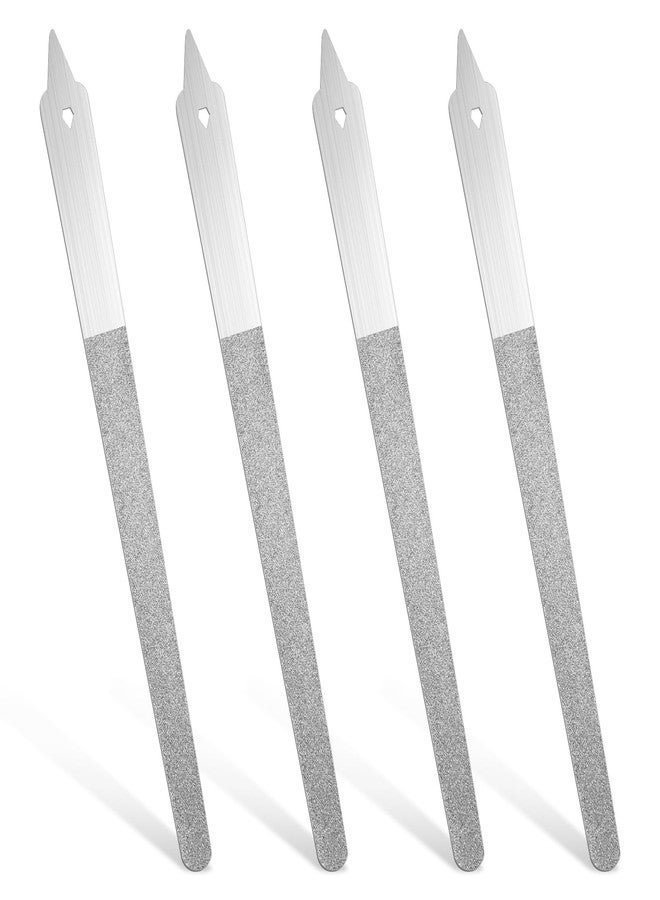 ValueBargain 4PCS Diamond Nail File, 6 inch Stainless Steel Diamond Dust Nail File for Salon Home - Image 1